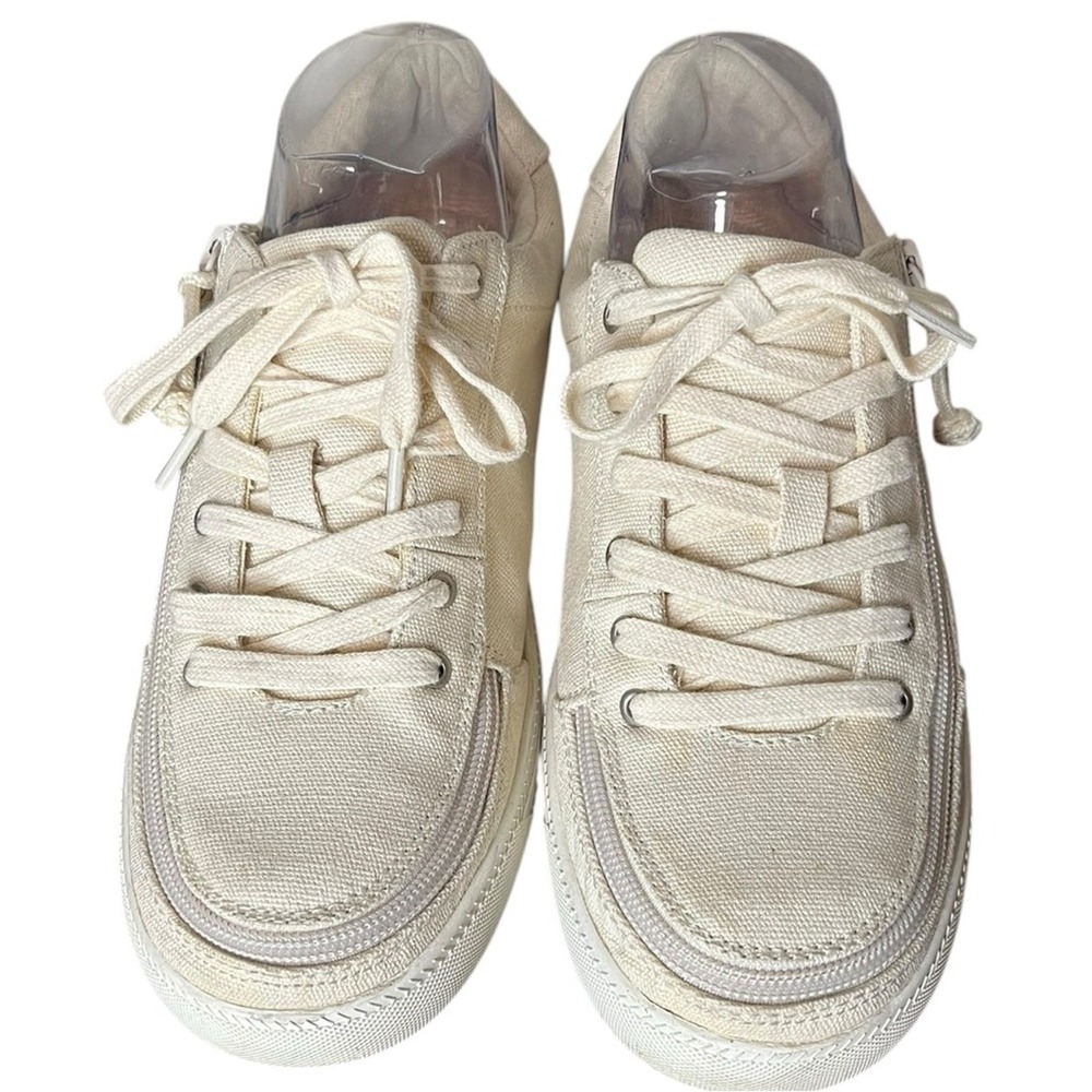 BILLY FOOTWEAR Cream Classic Lace Zip-On Low Top Sneakers‎ Women's Size 7.5